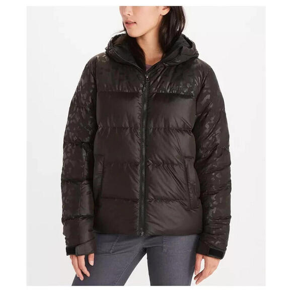 Marmot Jackets & Blazers - Marmot Guides Women's Hooded Down Jacket - Black Techno Camo, X-Small